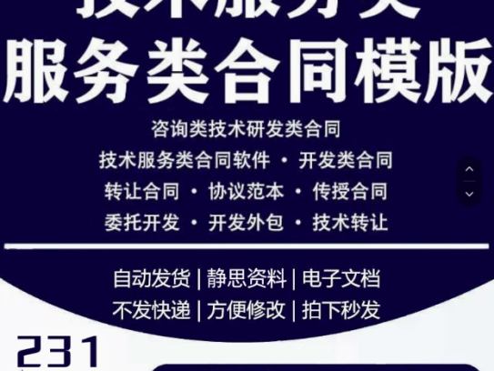 技术服务类合同范本网络信息应用IT软件开发支持咨询服务协议模板【电商热销5】