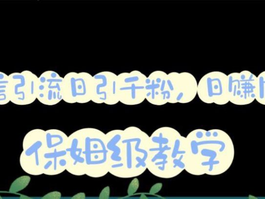 微信互推圈半自动引流【视频教程】矩阵操作日引千人