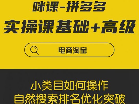拼多多电商基础班+进阶班+突破班，用系统的学习模式快速改变现状