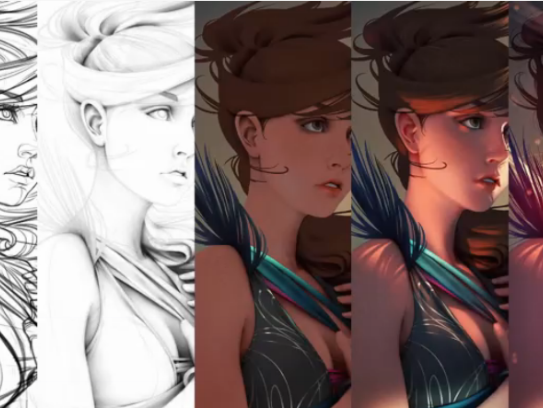 女人头像绘画过程【CG教程】