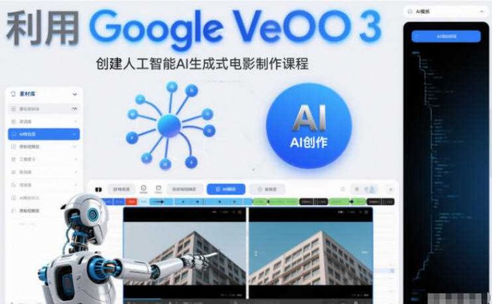 利l用Google Veo 3创建人工智能AI生成式电影制作课程，使用人工智能的力量创建令人惊叹的视频