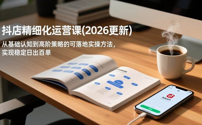 抖店精细化运营课(2026更新)，从基础认知到高阶策略的可落地实操方法，实现稳定日出百单