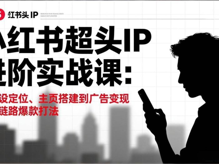 小红书超头IP进阶实战课：从人设定位、主页搭建到广告变现的全链路爆款打法