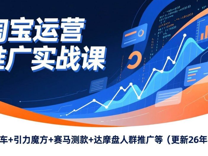 淘宝运营推广实战课，直通车+引力魔方+赛马测款+达摩盘人群推广等