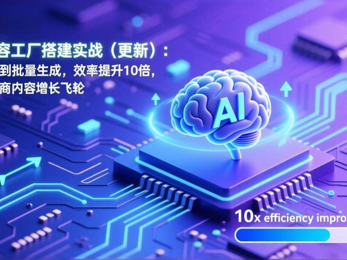 AI内容工厂搭建实战：从预判到批量生成，效率提升10倍，打造电商内容增长飞轮