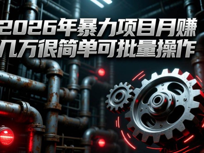 2026年暴力项目月赚几万很简单可批量操作，成本低，利润大