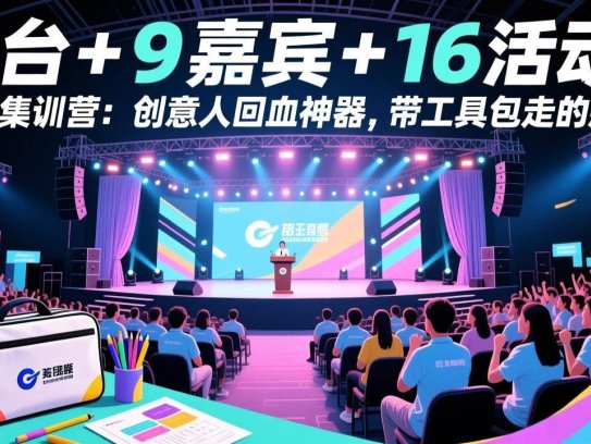 舞台 + 9 嘉宾 + 16 活动！品牌集训营：创意人回血神器，带工具包走的那种