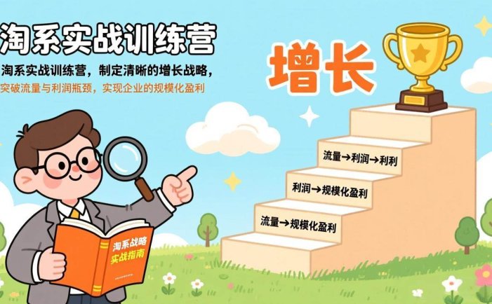 淘系实战训练营(更新)，制定清晰的增长战略，突破流量与利润瓶颈，实现企业的规模化盈利