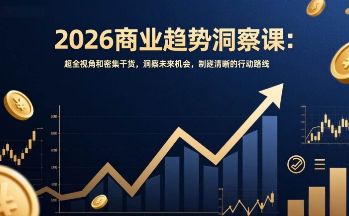 2026商业趋势洞察课：超全视角和密集干货，洞察未来机会，制定清晰的行动路线