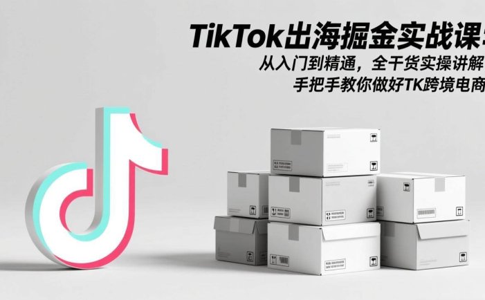 TikTok出海掘金实战课：从入门到精通，全干货实操讲解，手把手教你做好TK跨境电商