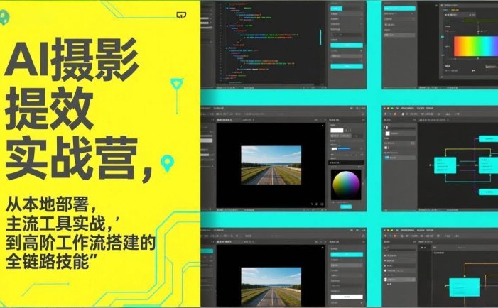 AI+摄影提效实战营，从本地部署，主流工具实战，到高阶工作流搭建的全链路技能
