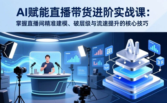 AI赋能直播带货进阶实战课：掌握直播间精准建模、破层级与流速提升的核心技巧
