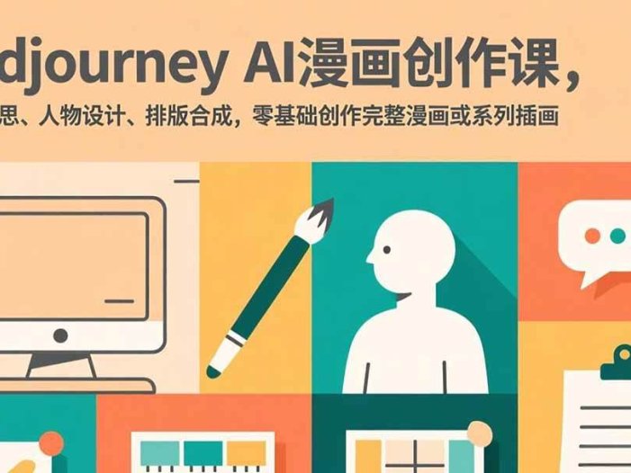 Midjourney AI漫画创作课，脚本构思、人物设计、排版合成，零基础创作完整漫画或系列插画
