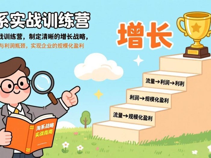 淘系实战训练营(更新)，制定清晰的增长战略，突破流量与利润瓶颈，实现企业的规模化盈利