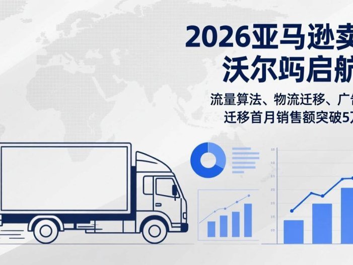 2026亚马逊卖家沃尔玛启航课，流量算法、物流迁移、广告降本，迁移首月销售额突破5万美金