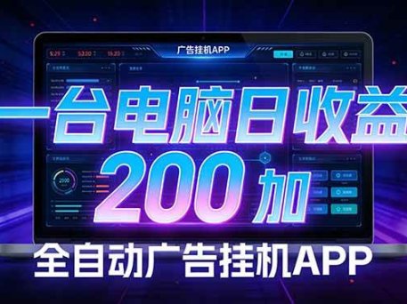 全自动广告挂机 · 被动收益终端，单机稳定日收益200+，零门槛