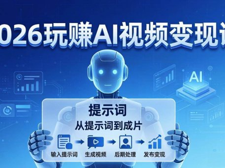 2026玩赚AI视频变现课：掌握 AI 视频全流程技能，从提示词到成片高效产出