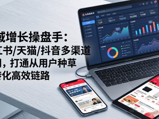 全域增长操盘手：小红书/天猫/抖音多渠道协同，打通从用户种草到转化高效链路