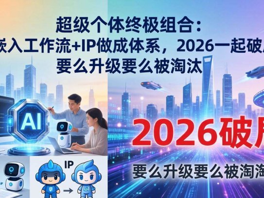 超级个体终极组合：AI嵌入工作流+IP做成体系，2026一起破局，要么升级要么被淘汰