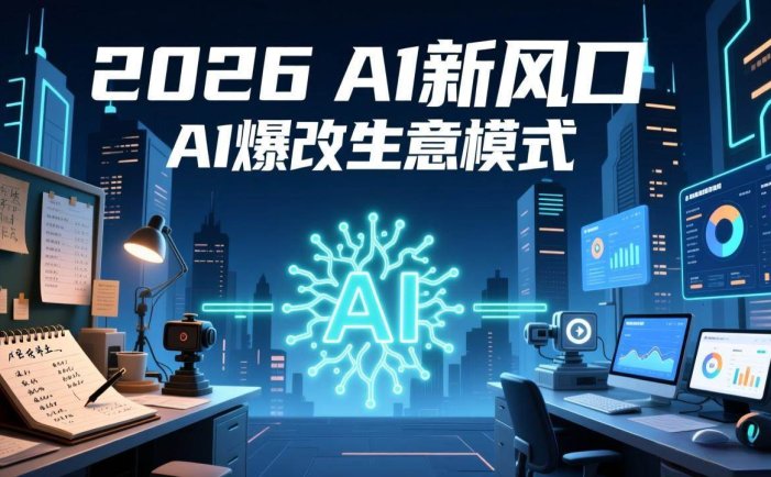 2026年AI创富新风口，用人工智能爆改你的生意模式，从短视频到直播全面降本增效抢占先机