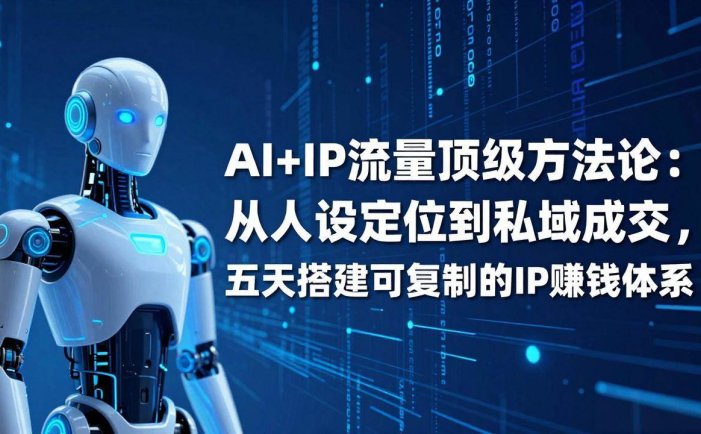 AI+IP顶级方法论：从人设定位到私域成交，五天搭建可复制的IP赚钱体系