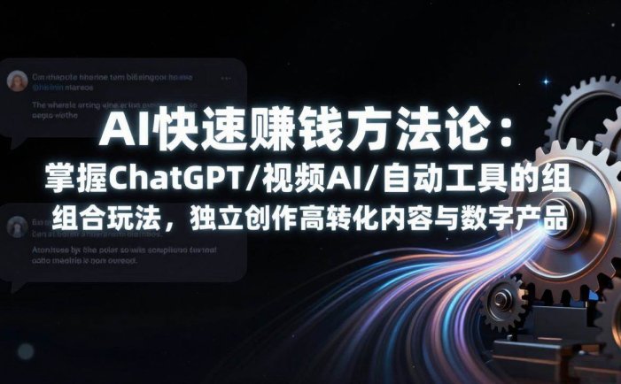 AI快速赚钱方法论：掌握ChatGPT/视频AI/自动化工具的组合玩法，独立创作高转化内容与数字产品