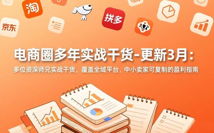 电商圈多年实战干货-更新3月：多位资深师兄实战干货，覆盖全域平台，中小卖家可复制的盈利指南