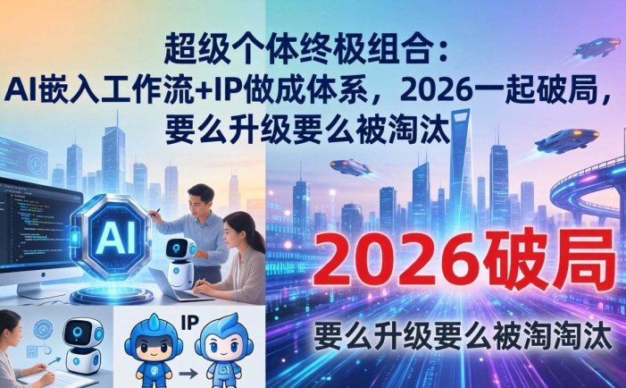 超级个体终极组合：AI嵌入工作流+IP做成体系，2026一起破局，要么升级要么被淘汰