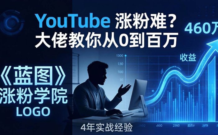 YouTube 涨粉难？《蓝图涨粉学院》：4 年赚 460 万的大佬教策略，从0到百万有路径！