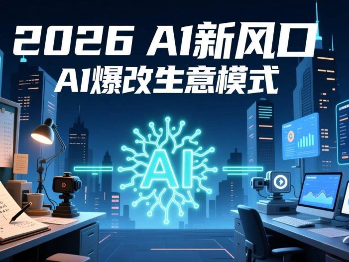 2026年AI创富新风口，用人工智能爆改你的生意模式，从短视频到直播全面降本增效抢占先机
