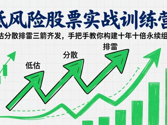 低风险股票实战训练营：低估分散排雷三箭齐发，手把手教你构建十年十倍永续组合