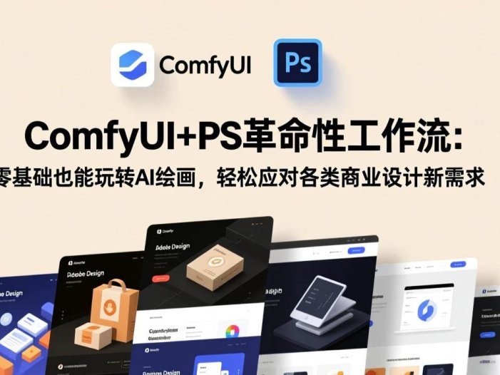 ComfyUI+PS革命性工作流：零基础也能玩转AI绘画，轻松应对各类商业设计新需求