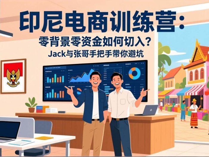 印尼电商训练营：零背景零资金如何切入？Jack与张哥手把手带你避坑