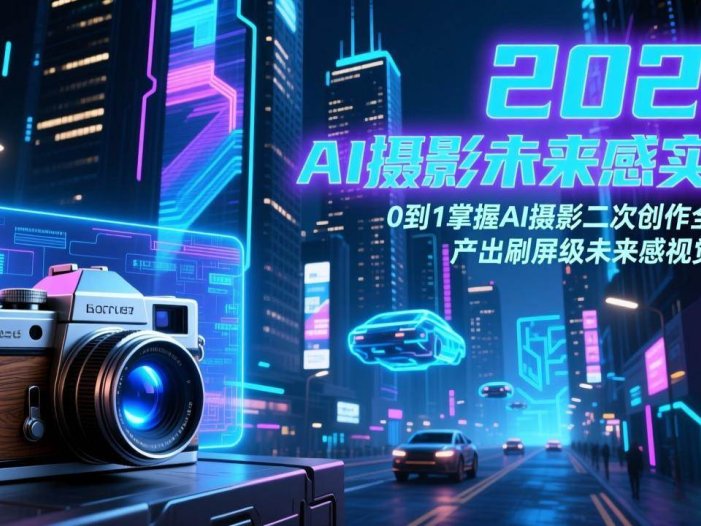 2026 AI摄影未来感实战：0到1掌握AI摄影二次创作全流程，产出刷屏级未来感视觉作品