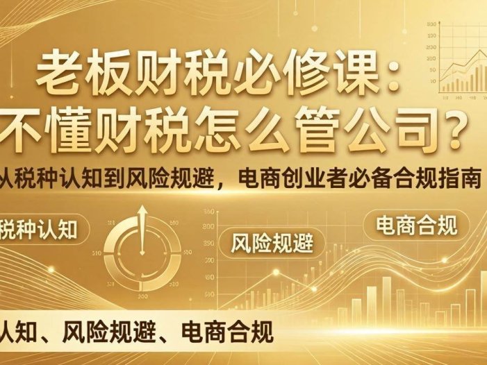 老板财税必修课：不懂财税怎么管公司？从税种认知到风险规避，电商创业者必备合规指南