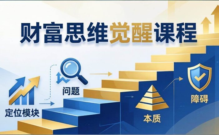 财富思维觉醒第十期：3天大课四大模块，精准定位问题看清本质，扫清人生障碍