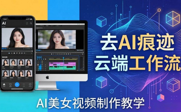 AI美女视频制作教学：去AI痕迹，云端工作流出图，手机电脑均可，不需要配置