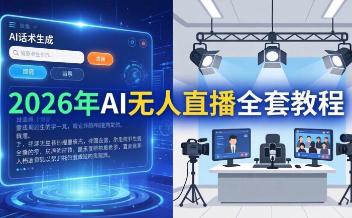 2026年AI无人直播全套教程：OBS安装+软件配置+直播间搭建+话术生成+一键开播实操