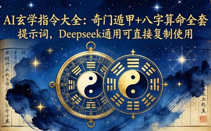 AI玄学指令大全：奇门遁甲+八字算命全套提示词，Deepseek通用可直接复制使用