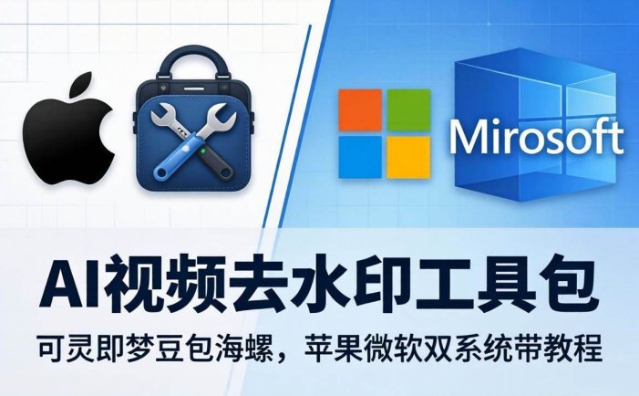 AI视频去水印工具包：可灵即梦豆包海螺，苹果微软双系统带教程