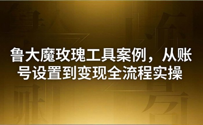 引流创业粉卖软件教学：鲁大魔玫瑰工具案例，从账号设置到变现全流程实操