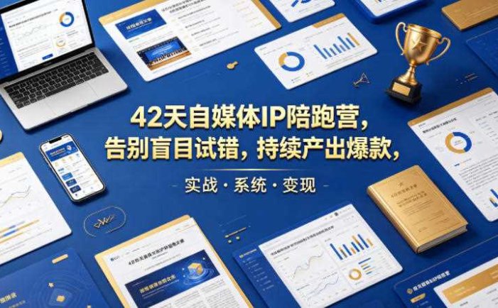 42天自媒体IP陪跑营，告别盲目试错，持续产出爆款，实战·系统·变现