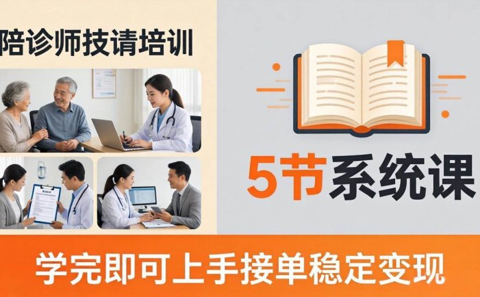 想做陪诊师不知从何下手？5节系统课教你掌握核心技能，学完即可上手接单稳定变现