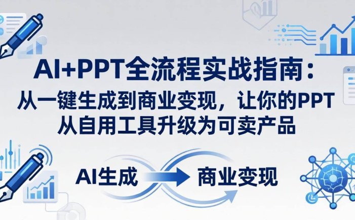 AI+PPT全流程实战指南-更新4月21：从一键生成到商业变现，让你的PPT从自用工具升级为可卖产品