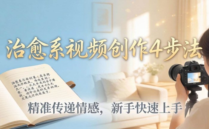 治愈系视频创作4步法：从文案打磨到画面呈现，精准传递情感，新手快速上手出优质内容
