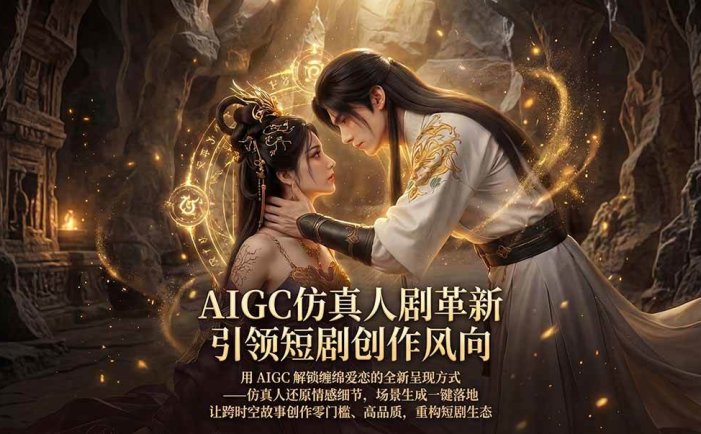 AIGC 仿真人短剧创作革新，解锁仙侠爱恋全新呈现，一键出高质场景，零门槛打造爆款剧集