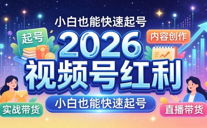 2026视频号红利实战营，大佬亲授起号、内容、直播、IP、投流、私域、矩阵全套落地打法