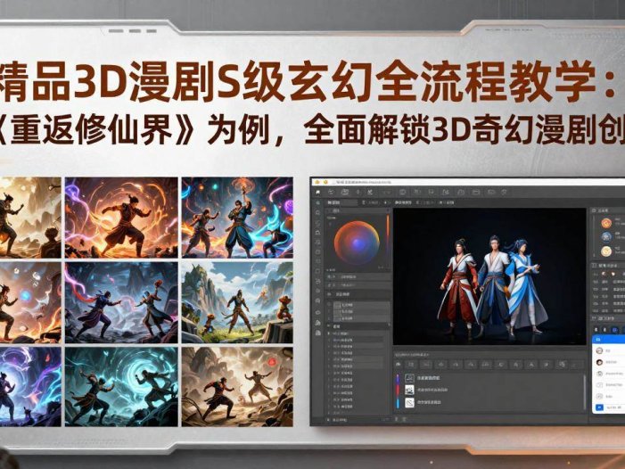 AI精品3D漫剧S级玄幻全流程教学：以《重返修仙界》为例，全面解锁3D奇幻漫剧创作
