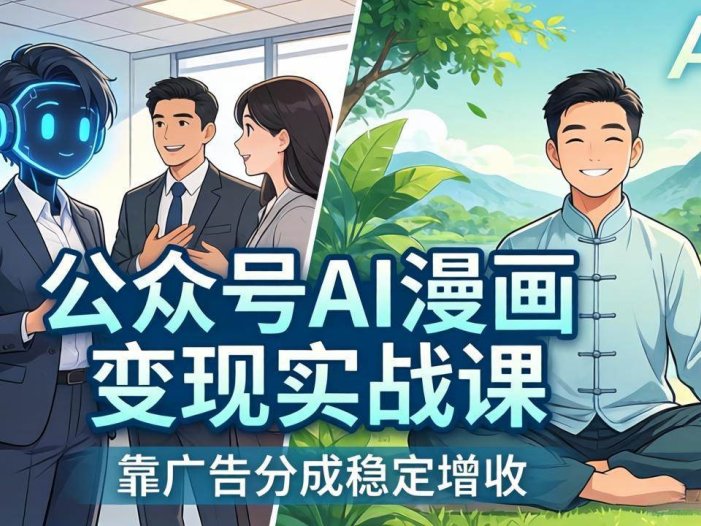 公众号AI漫画变现实战课：星座/职场/养生多赛道+智能体发文，靠广告分成稳定增收