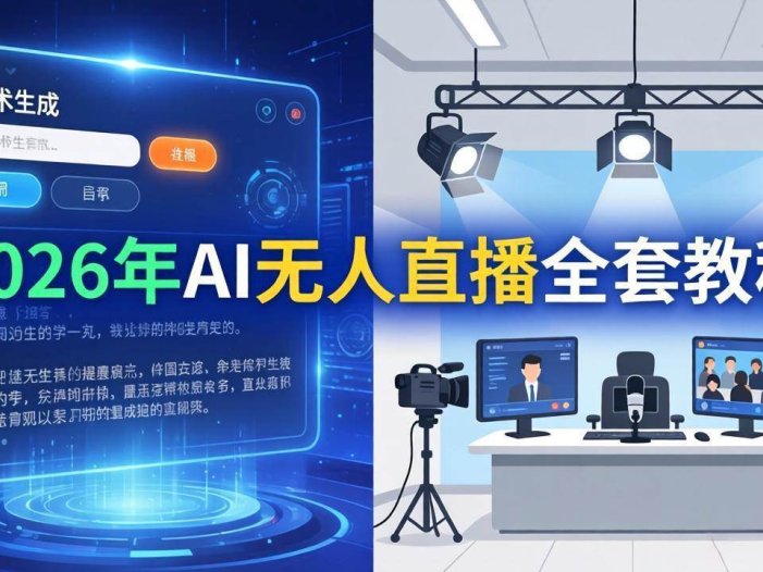2026年AI无人直播全套教程：OBS安装+软件配置+直播间搭建+话术生成+一键开播实操